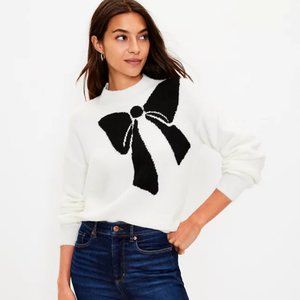 Loft Petite Bow Mock Neck Sweater (NWT)